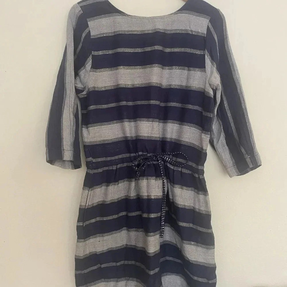 Ace & Jig dress navy, grey and silver long sleeve striped size medium - Picture 5 of 6